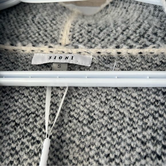 NWOT Sioni women patterned soft thick sweater Cardigan, Small, Black and white - Picture 7 of 12